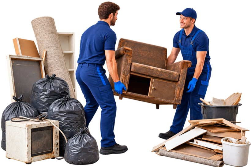 Mitarbeiter bei einer professionellen Entrümpelung und Räumung
