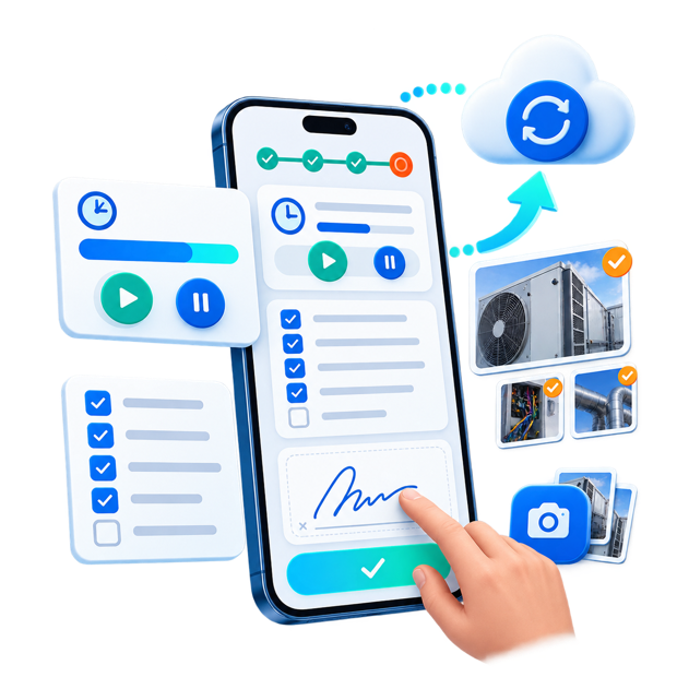 Mobile Dokumentation und digitaler Servicebericht vor Ort
